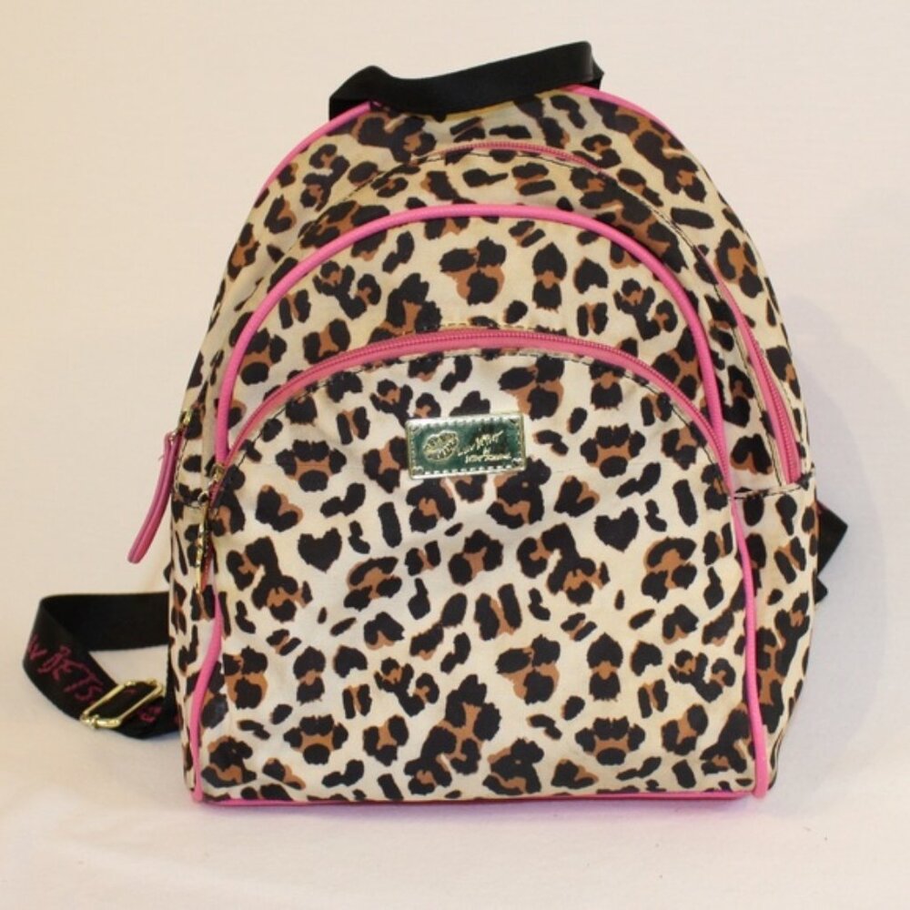 Luv Betsey Mini Leopard Print Travel Pink Backpack